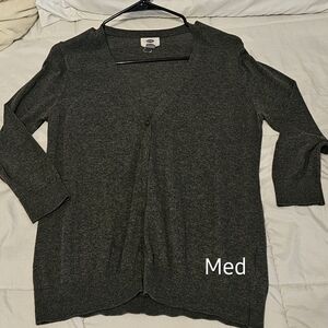 Old Navy Gray Cardigan, 3/4 sleeve Medium